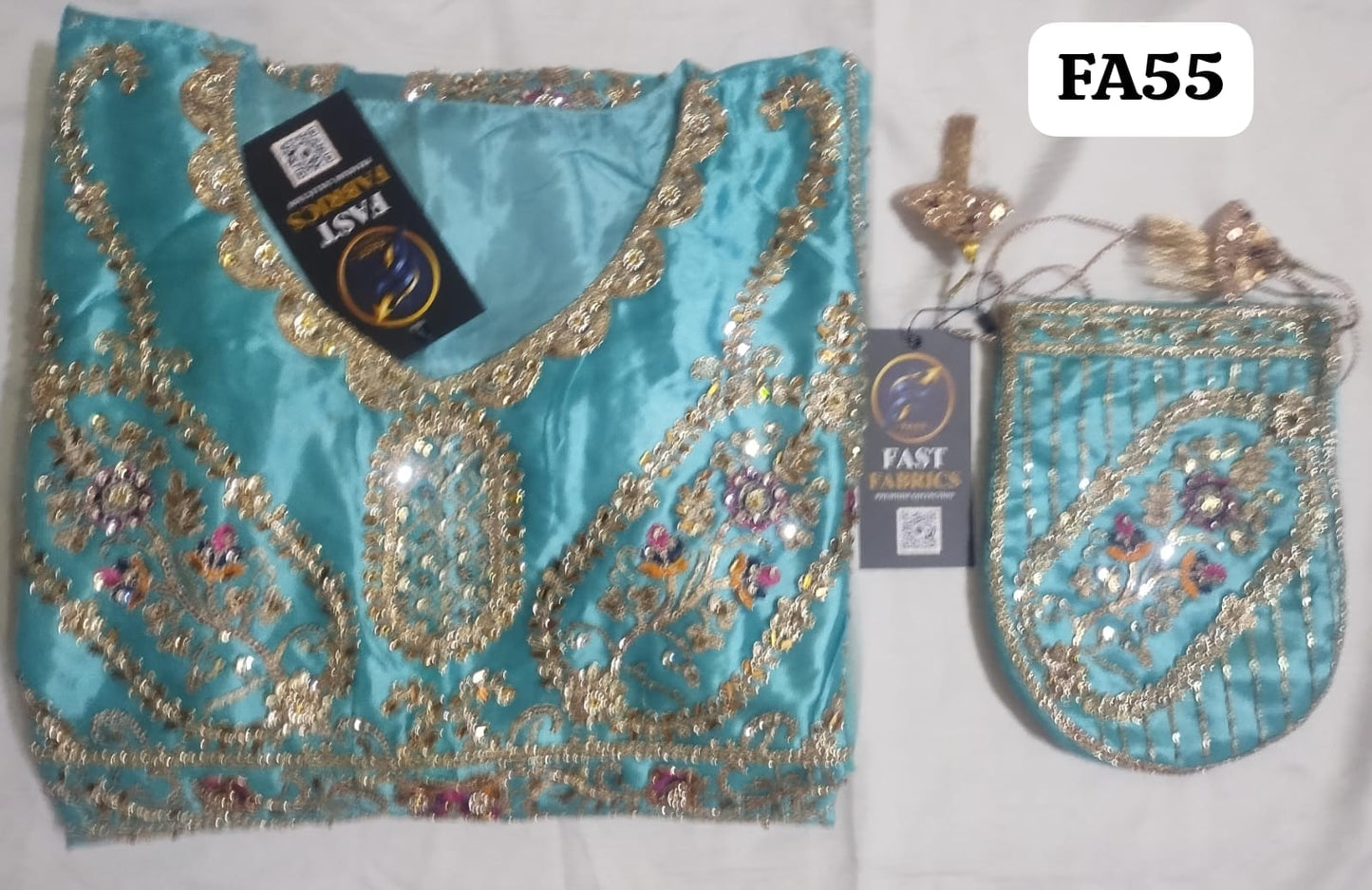 FastFabrics Luxury Bridal Collection – Heavy Aari Embroidery & Handwork 3 Piece Suit | FA55