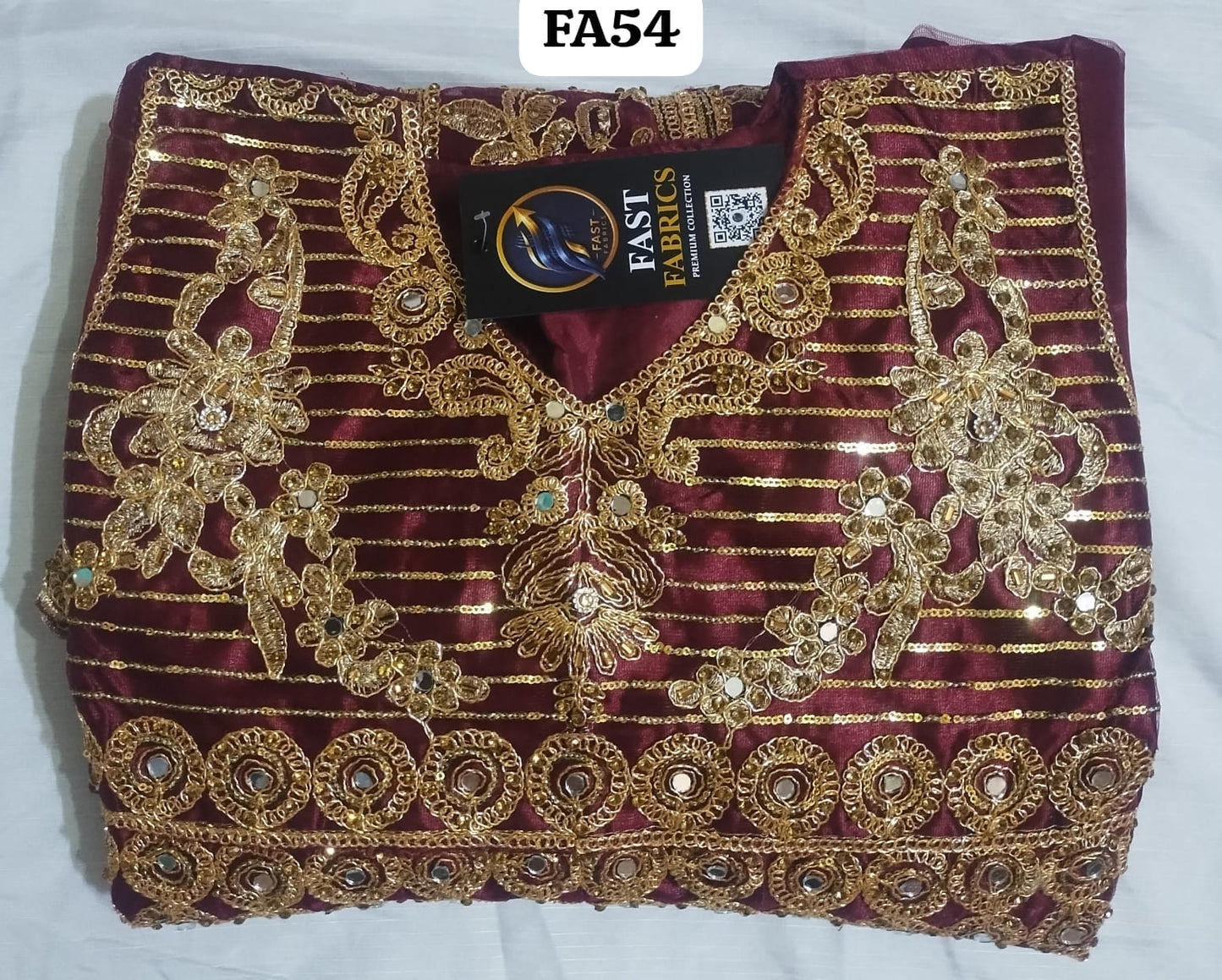 FastFabrics Luxury Bridal Collection – Heavy Aari Embroidery & Handwork 3 Piece Suit | FA54