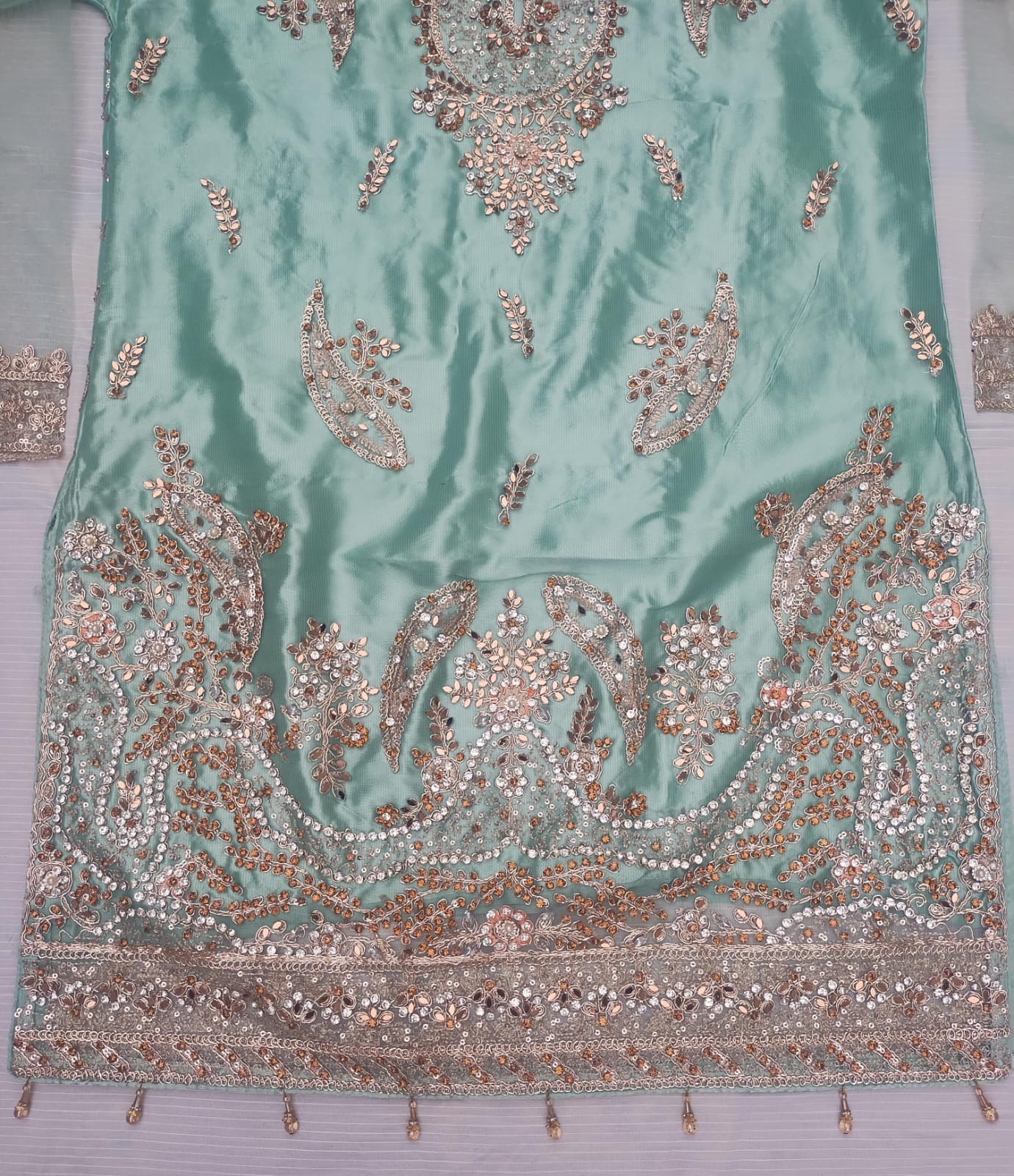FastFabrics Luxury Bridal Collection – Heavy Aari Embroidery & Handwork 3 Piece Suit | FA51