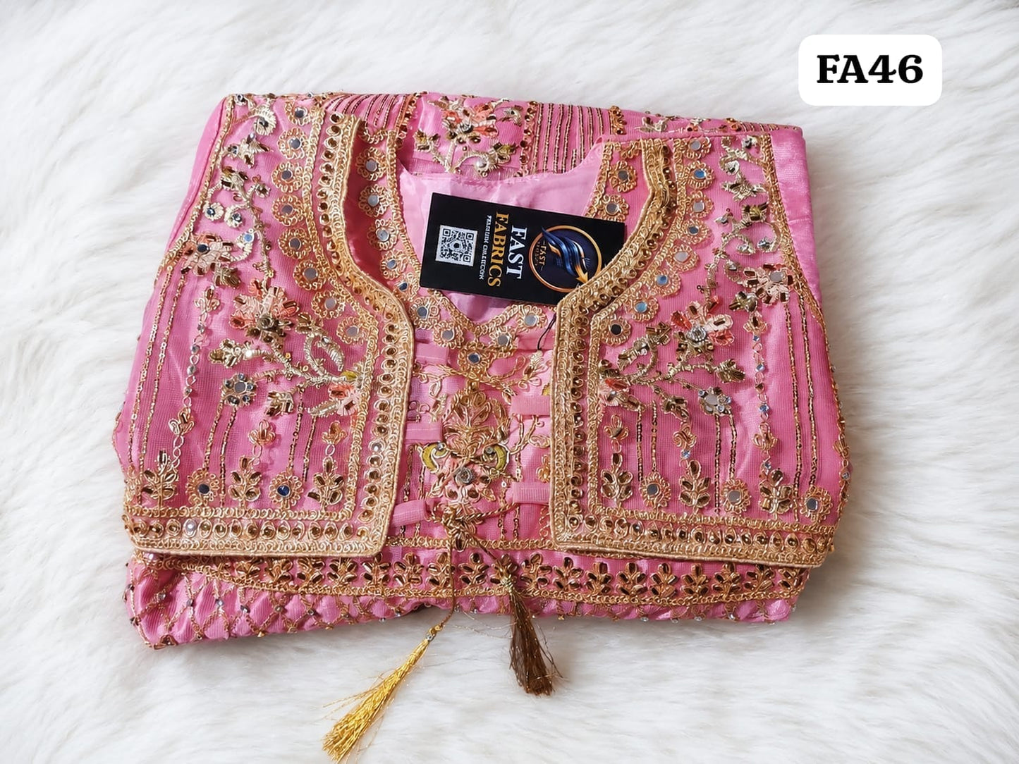 Fast Fabrics Luxury Bridal Collection – Heavy Aari Embroidery & Handwork 3 Piece Suit | FA46