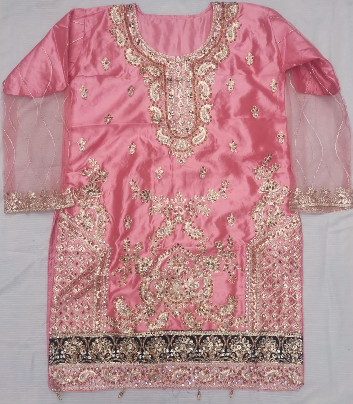 FastFabrics Luxury Bridal Collection – Heavy Aari Embroidery & Handwork 3 Piece Suit | FA52