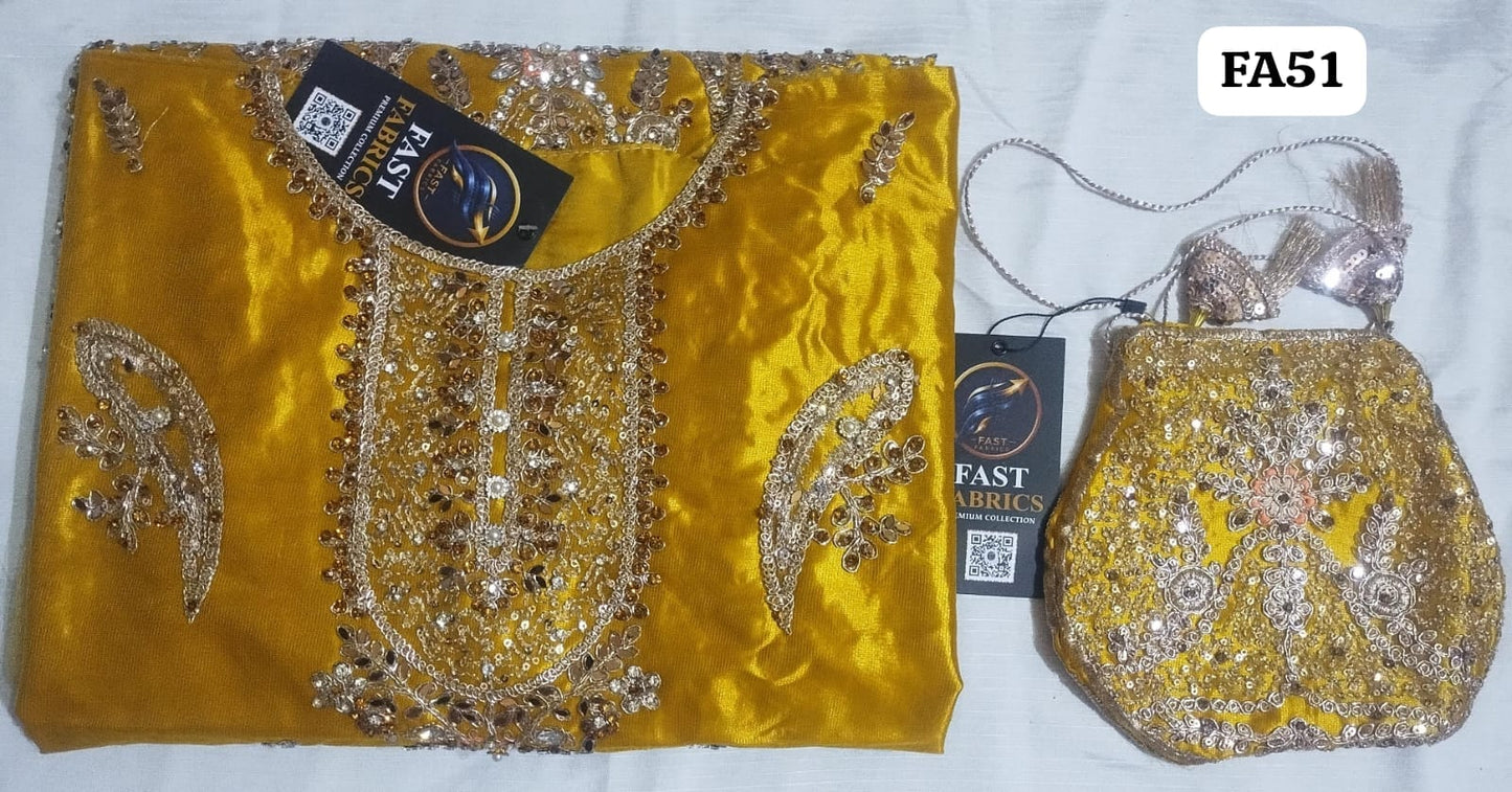 FastFabrics Luxury Bridal Collection – Heavy Aari Embroidery & Handwork 3 Piece Suit | FA51