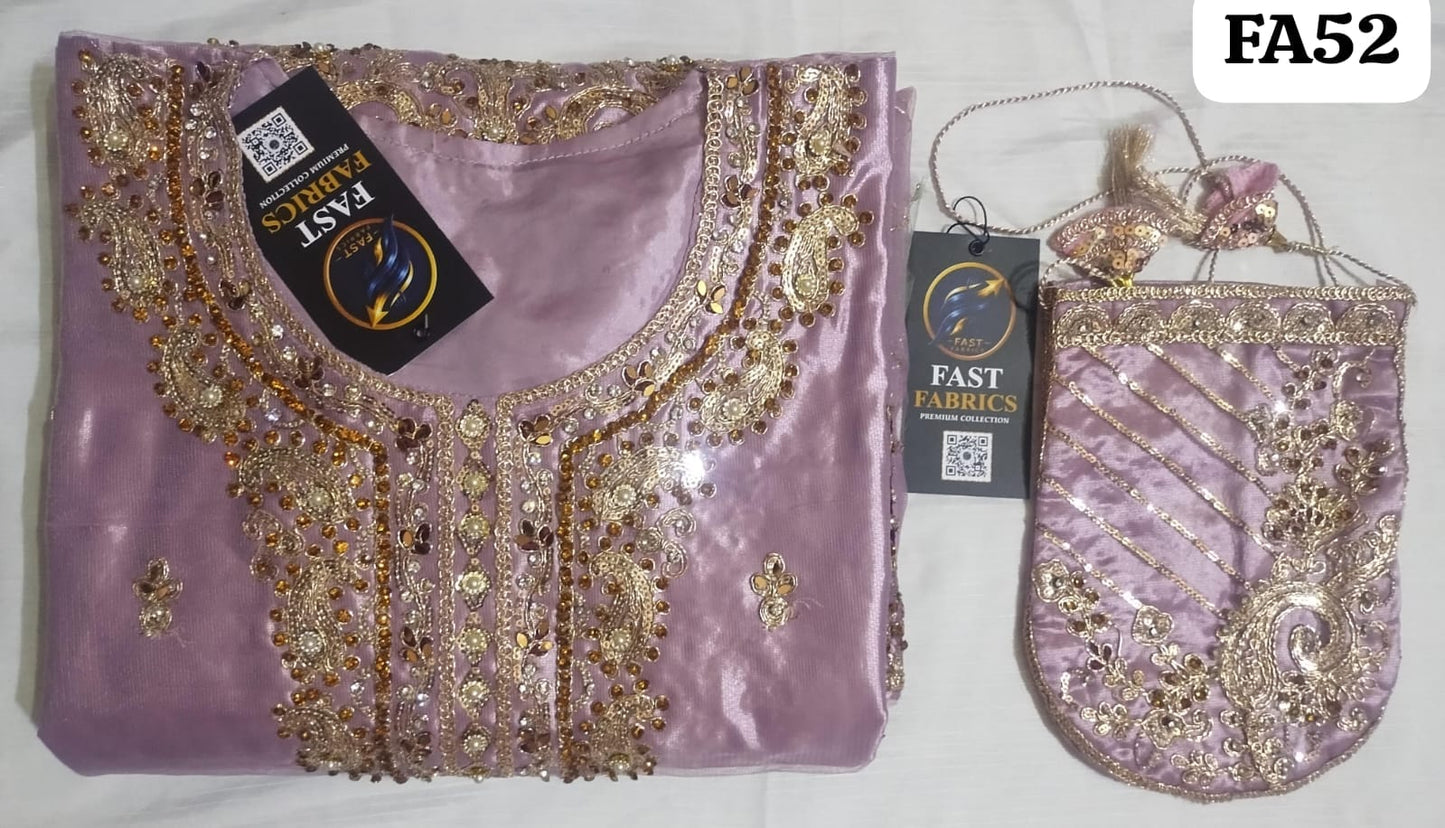 FastFabrics Luxury Bridal Collection – Heavy Aari Embroidery & Handwork 3 Piece Suit | FA52