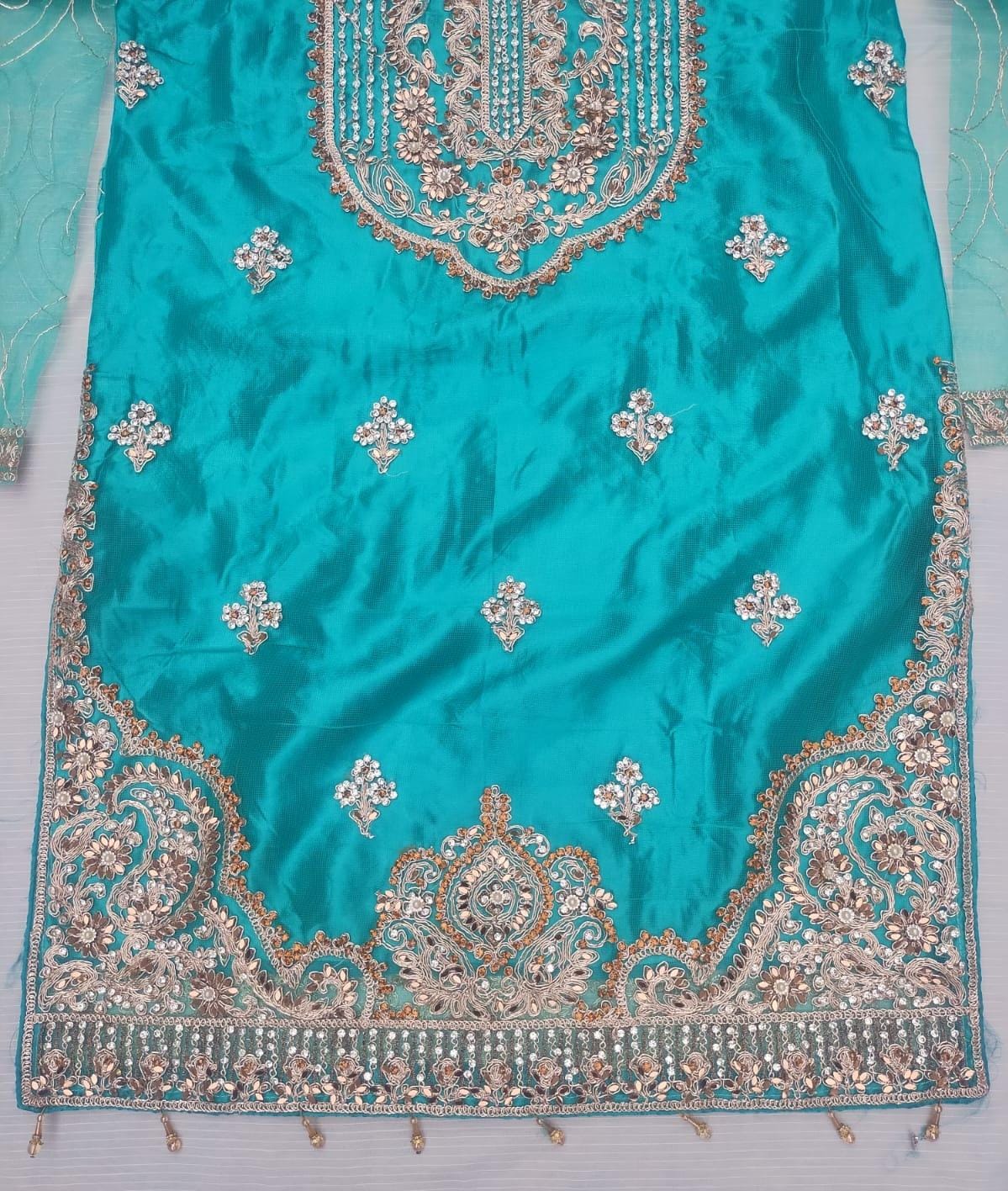 Fast Fabrics Luxury Bridal Collection – Heavy Aari Embroidery & Handwork 3 Piece Suit | FA49