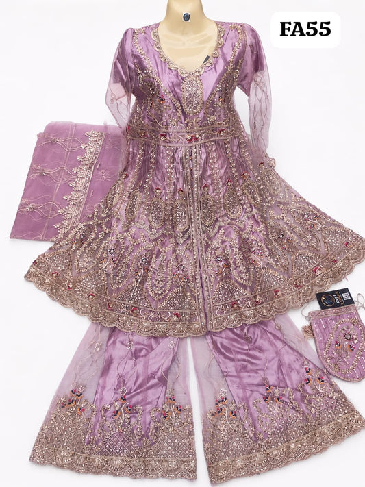 FastFabrics Luxury Bridal Collection – Heavy Aari Embroidery & Handwork 3 Piece Suit | FA55