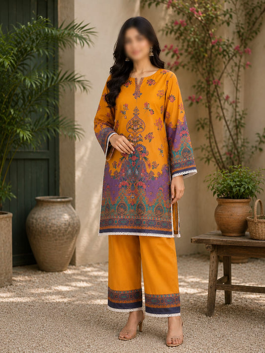 Bana Dora Premium Digital Printed Lawn 2 Piece Suit for Women | Fast Fabrics .FA05