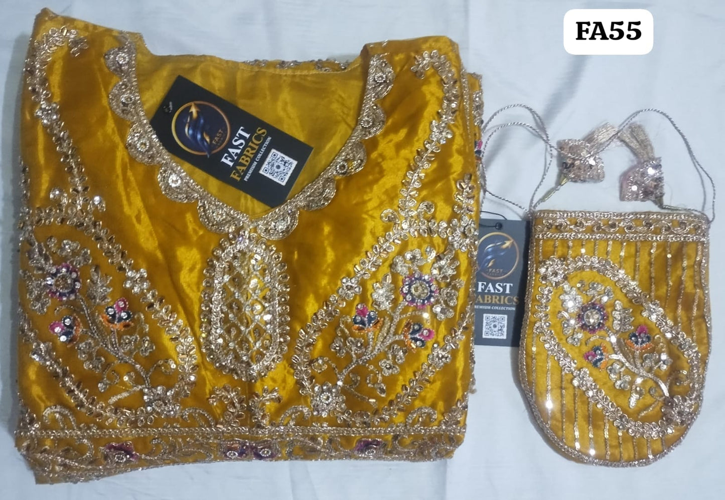 FastFabrics Luxury Bridal Collection – Heavy Aari Embroidery & Handwork 3 Piece Suit | FA55