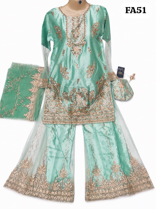 FastFabrics Luxury Bridal Collection – Heavy Aari Embroidery & Handwork 3 Piece Suit | FA51