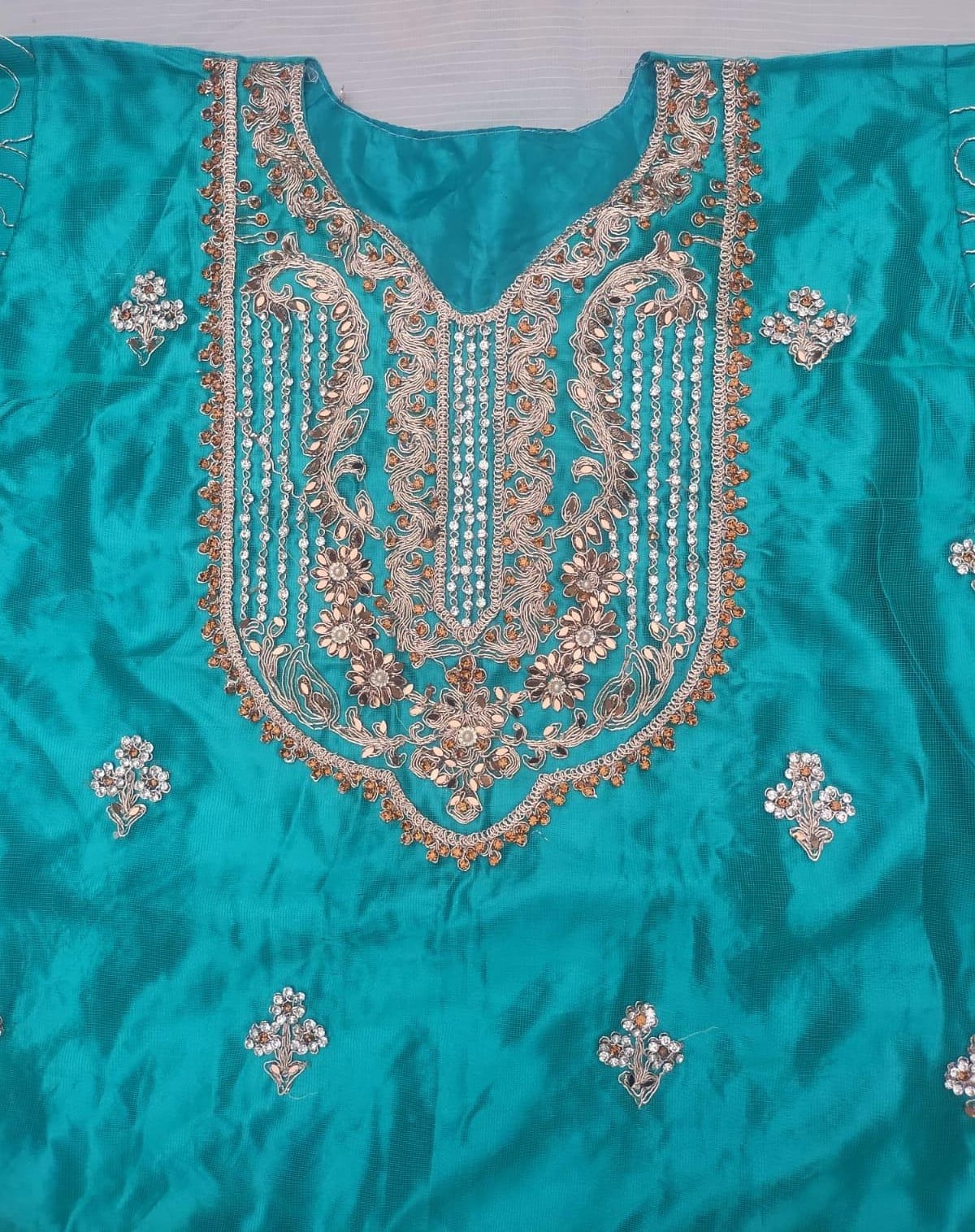 Fast Fabrics Luxury Bridal Collection – Heavy Aari Embroidery & Handwork 3 Piece Suit | FA49
