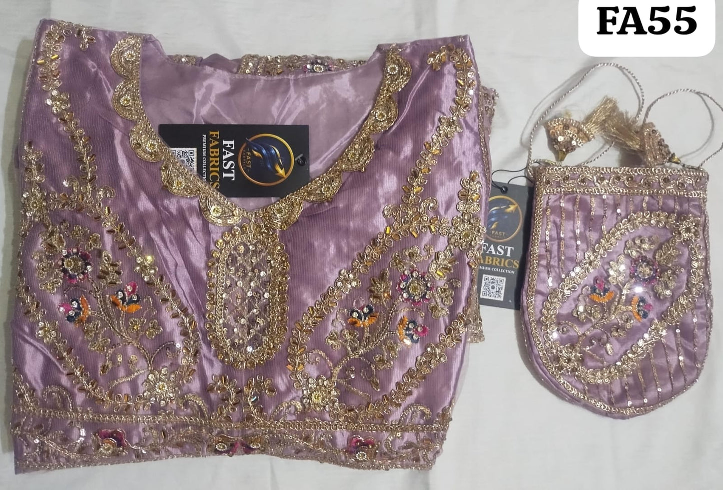 FastFabrics Luxury Bridal Collection – Heavy Aari Embroidery & Handwork 3 Piece Suit | FA55