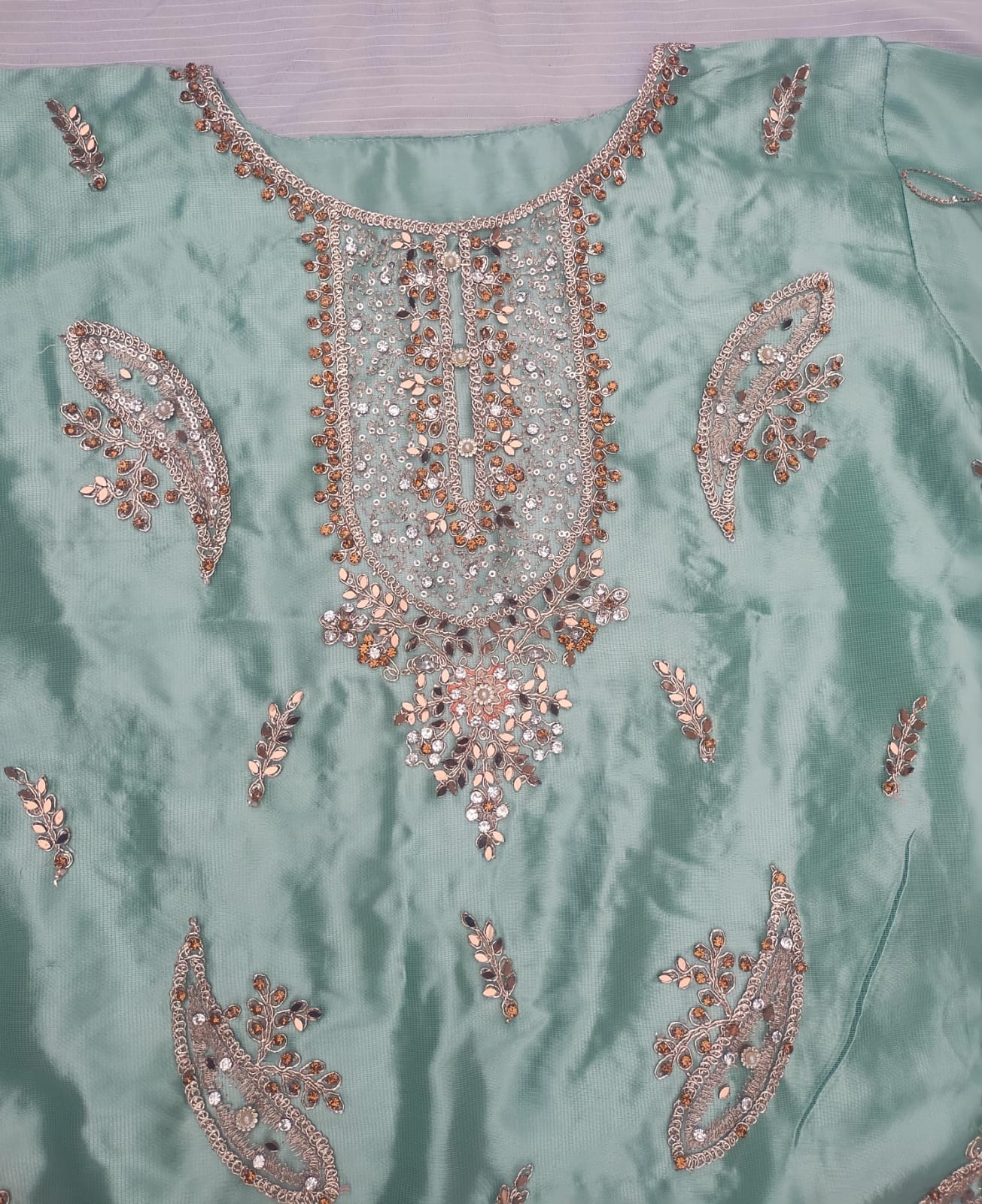 FastFabrics Luxury Bridal Collection – Heavy Aari Embroidery & Handwork 3 Piece Suit | FA51