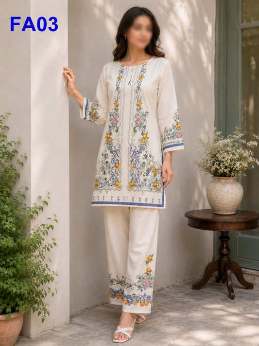 Bana Dora Premium Digital Printed Lawn 2 Piece Suit for Women | Fast Fabrics .FA03