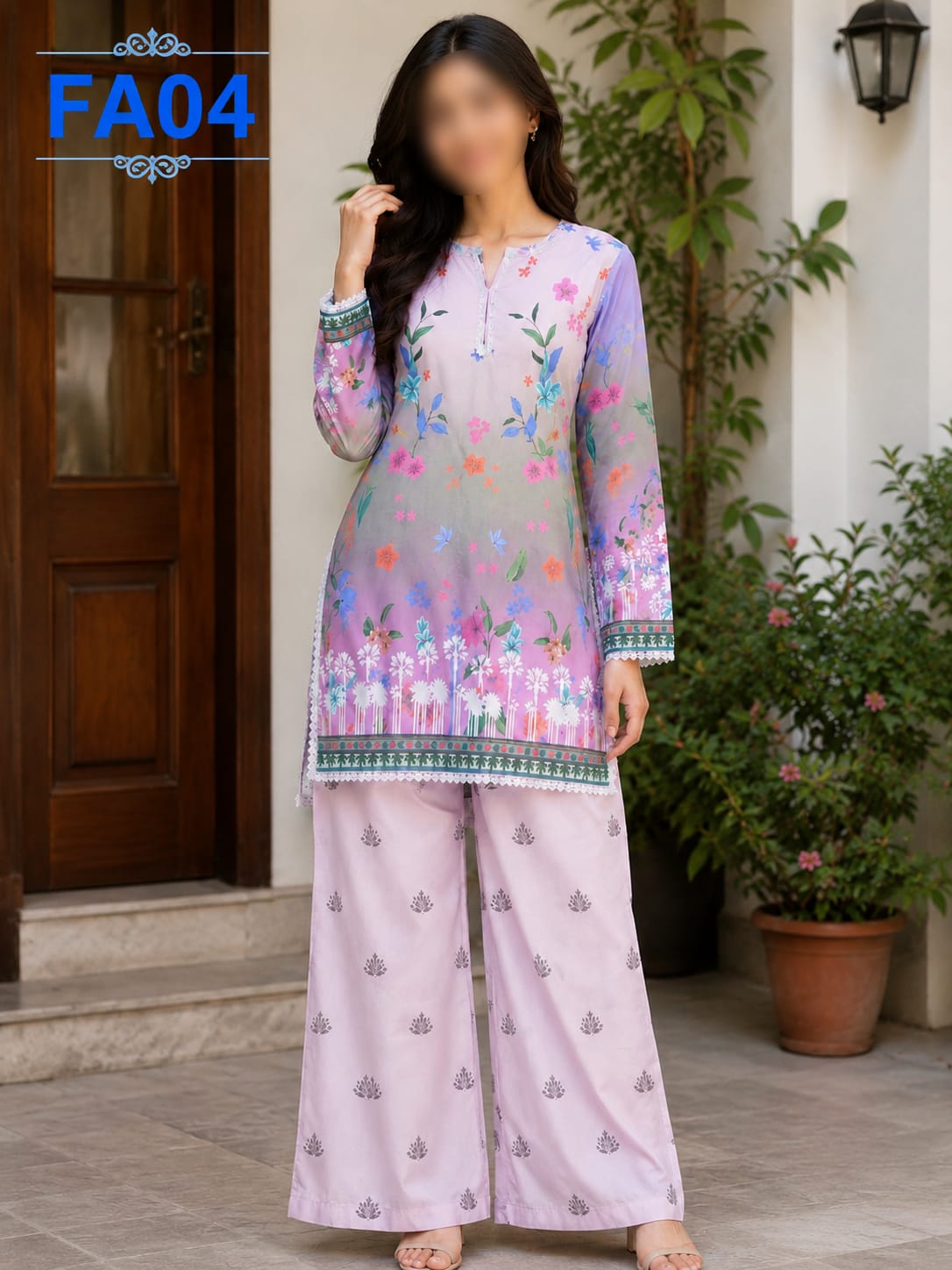 Bana Dora Premium Digital Printed Lawn 2 Piece Suit for Women | Fast Fabrics .FA04