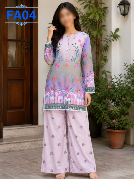 Bana Dora Premium Digital Printed Lawn 2 Piece Suit for Women | Fast Fabrics .FA04