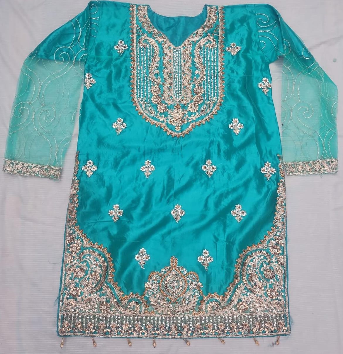 Fast Fabrics Luxury Bridal Collection – Heavy Aari Embroidery & Handwork 3 Piece Suit | FA49