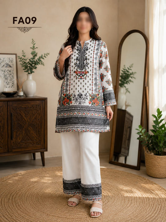 Bana Dora Premium Digital Printed Lawn 2 Piece Suit for Women | Fast Fabrics .FA09
