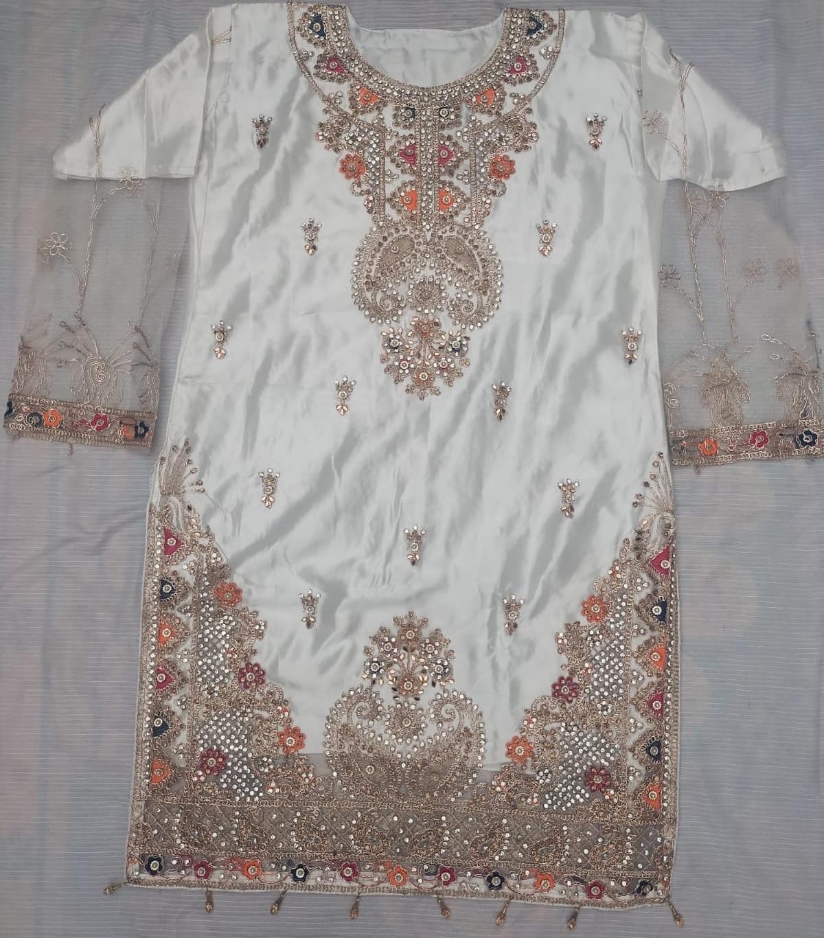 FastFabrics Luxury Bridal Collection – Heavy Aari Embroidery & Handwork 3 Piece Suit | FA50