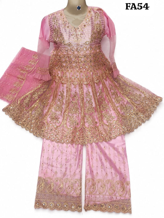FastFabrics Luxury Bridal Collection – Heavy Aari Embroidery & Handwork 3 Piece Suit | FA54