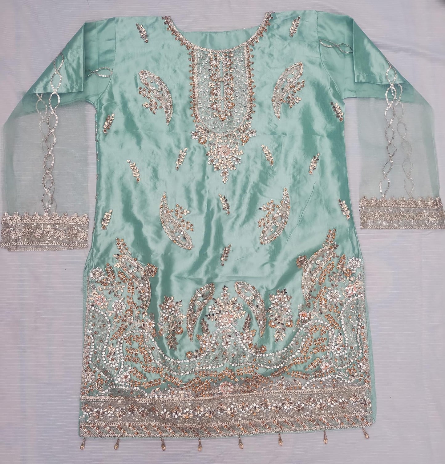 FastFabrics Luxury Bridal Collection – Heavy Aari Embroidery & Handwork 3 Piece Suit | FA51