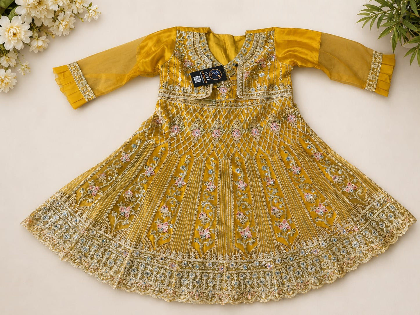 Fast Fabrics Luxury Bridal Collection – Heavy Aari Embroidery & Handwork 3 Piece Suit | FA46