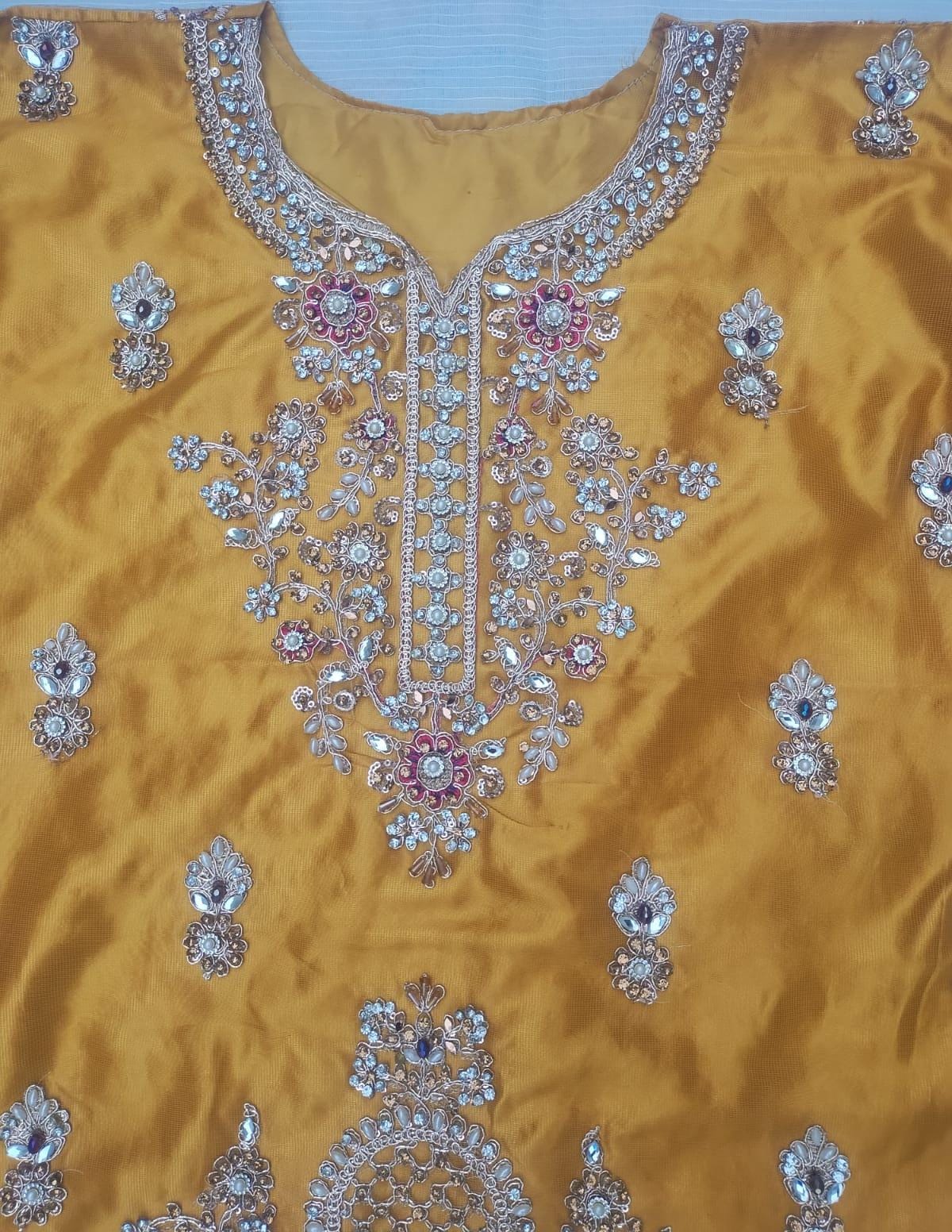 FastFabrics Luxury Bridal Collection – Heavy Aari Embroidery & Handwork 3 Piece Suit | FA53