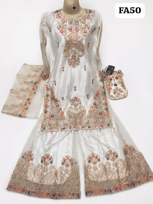 FastFabrics Luxury Bridal Collection – Heavy Aari Embroidery & Handwork 3 Piece Suit | FA50