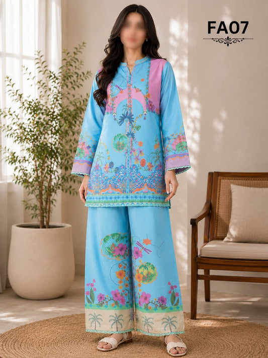 Bana Dora Premium Digital Printed Lawn 2 Piece Suit for Women | Fast Fabrics .FA07