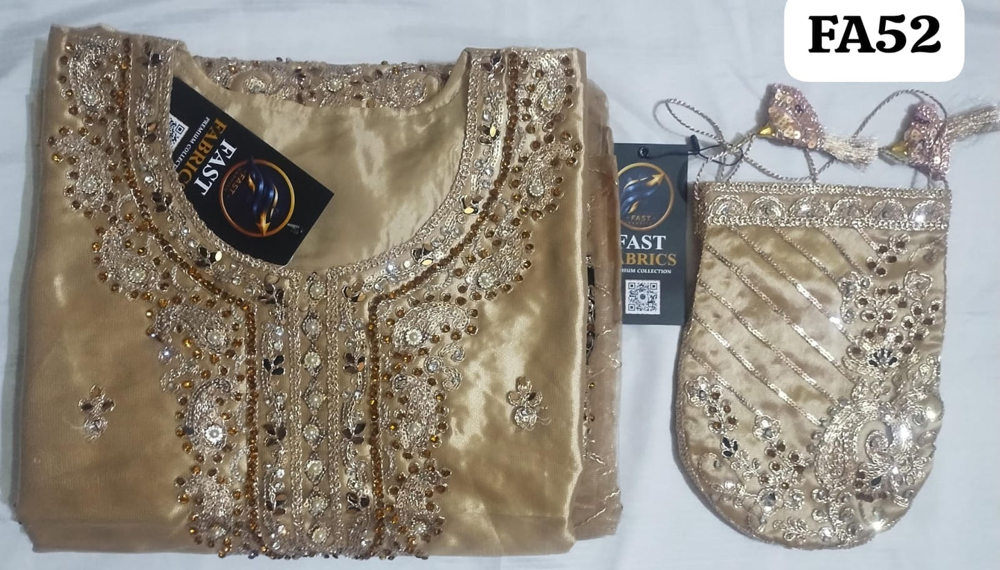 FastFabrics Luxury Bridal Collection – Heavy Aari Embroidery & Handwork 3 Piece Suit | FA52