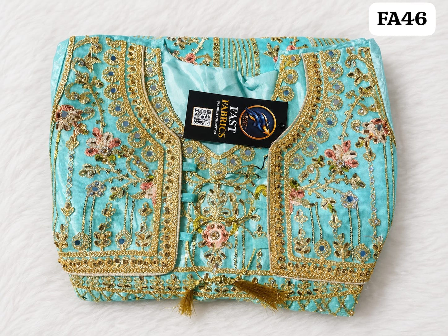 Fast Fabrics Luxury Bridal Collection – Heavy Aari Embroidery & Handwork 3 Piece Suit | FA46